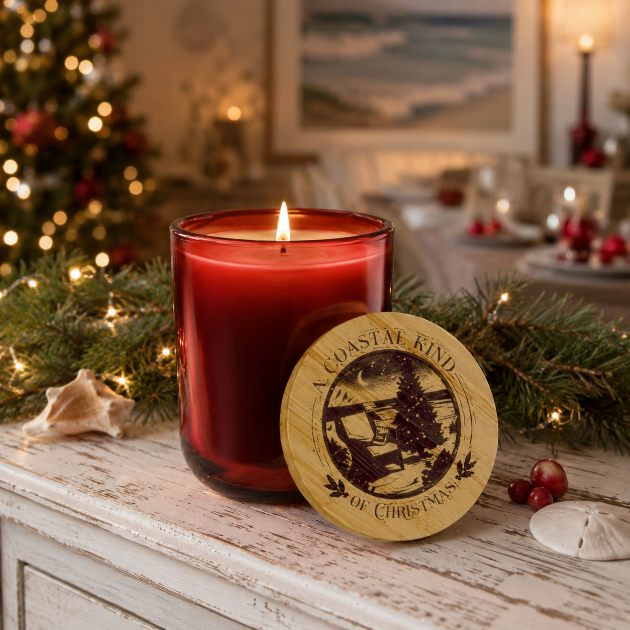 A Coastal Kind of Christmas, Premium 14 oz Candle, Christmas Warmth Scent