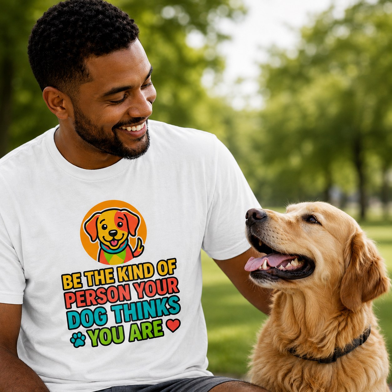 Dog Lover T-Shirt , "Be The Kind Of Person Your Dog Thinks You Are" Cute Colorful Graphic