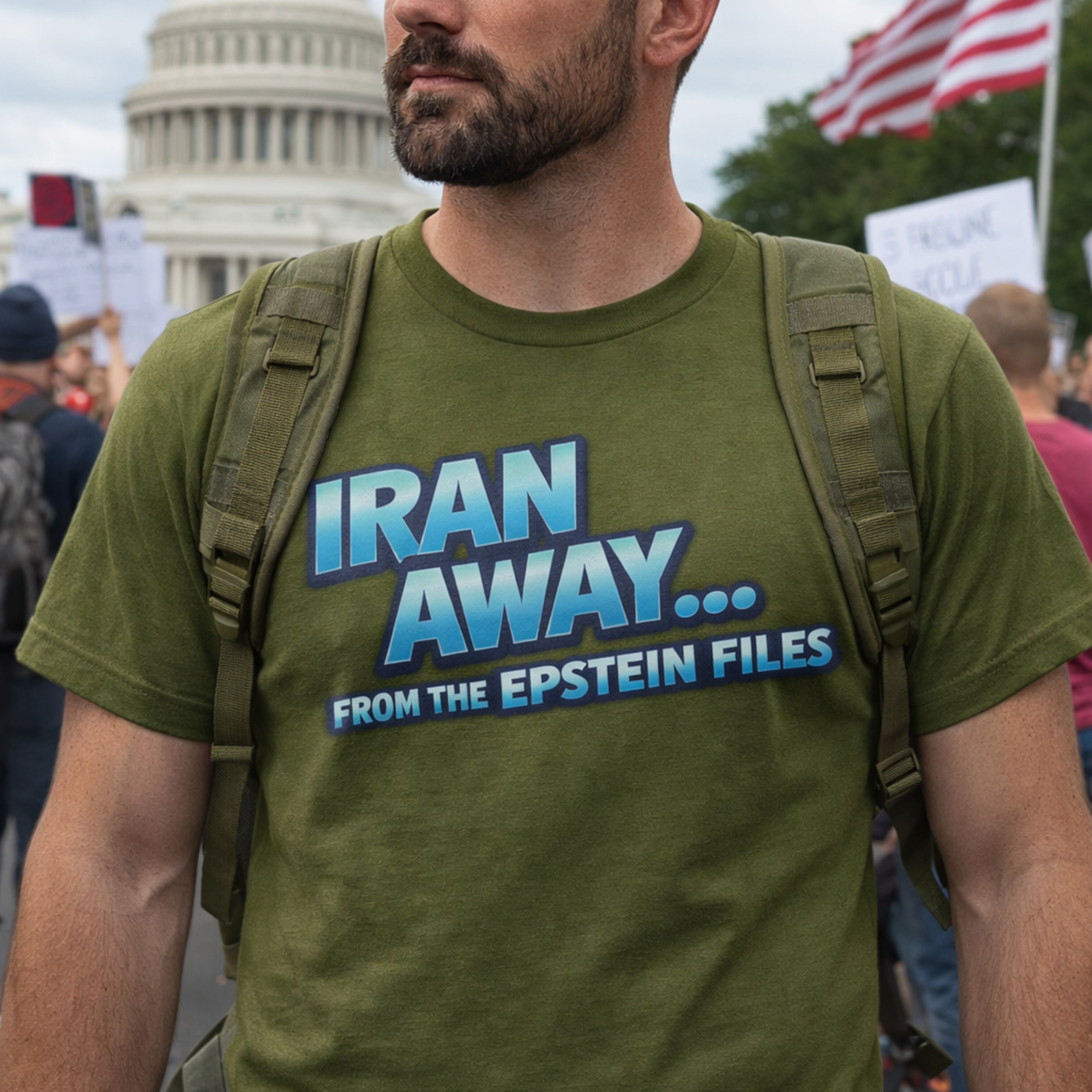Political: Iran Away From The Epstein Files Shirt, Funny Political Satire Tee, Viral Humor Graphic, Trending Commentary, Sarcastic Protest Apparel