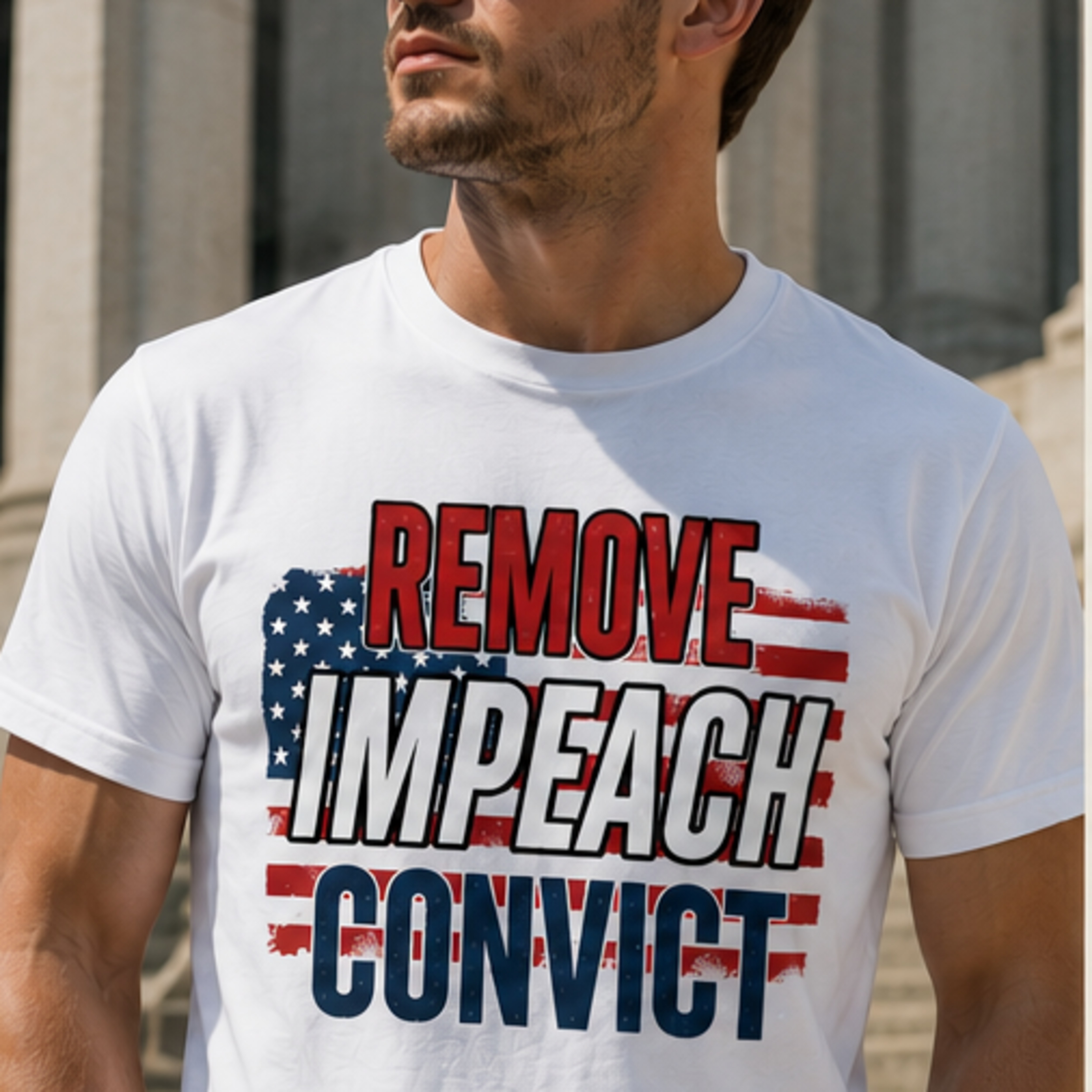 Remove Impeach Convict Shirt, Political Protest, Patriotic Accountability Tee, Anti Trump, American Flag Graphic, Liberal Political
