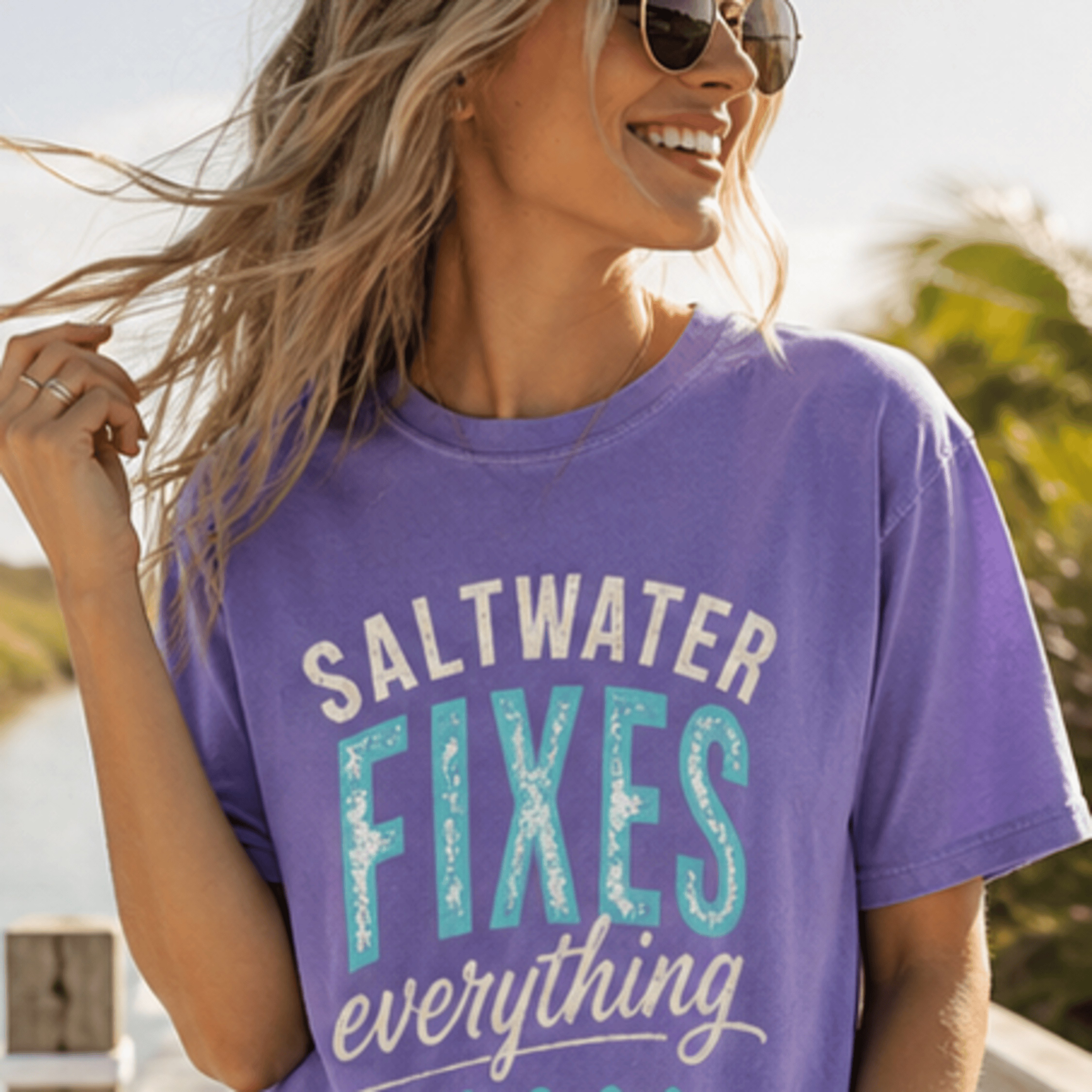Saltwater Fixes Everything T-Shirt | Coastal Beach Life Tee