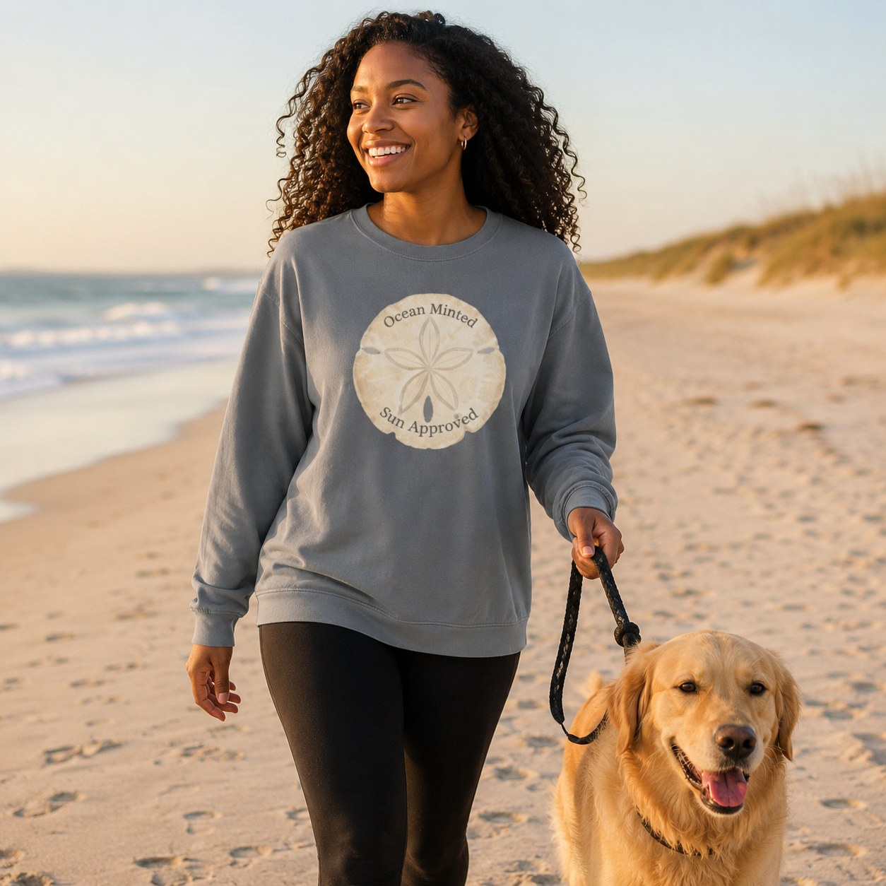 Ocean Minted Sand Dollar Long Sleeve Tee, Ocean Minted, Sun Approved