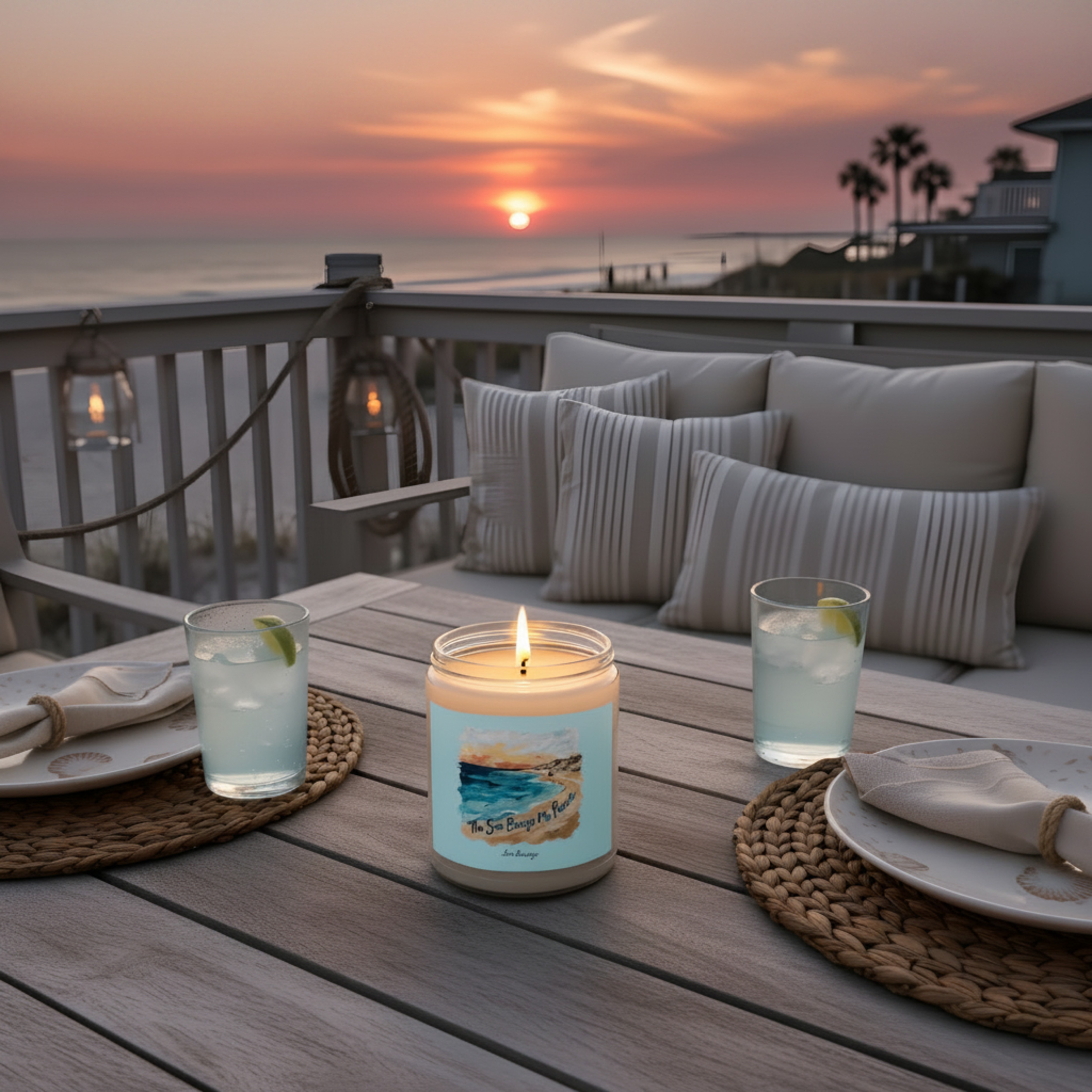 Sea Breeze Scented Soy Candle, 9 oz