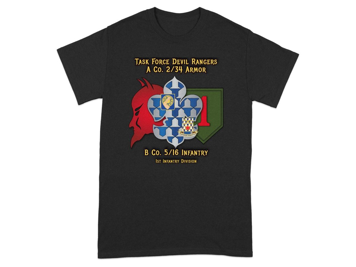 Military Task Force Devil Rangers T-Shirt - 1st Infantry Division