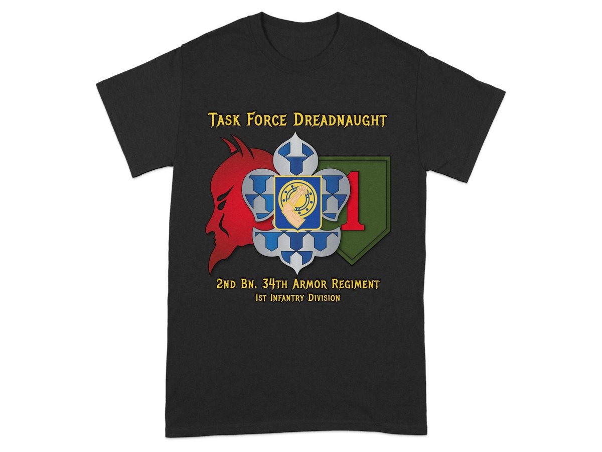 Task Force Dreadnaught T-Shirt: 2nd Bn 34th Armor Regiment Graphic Tee