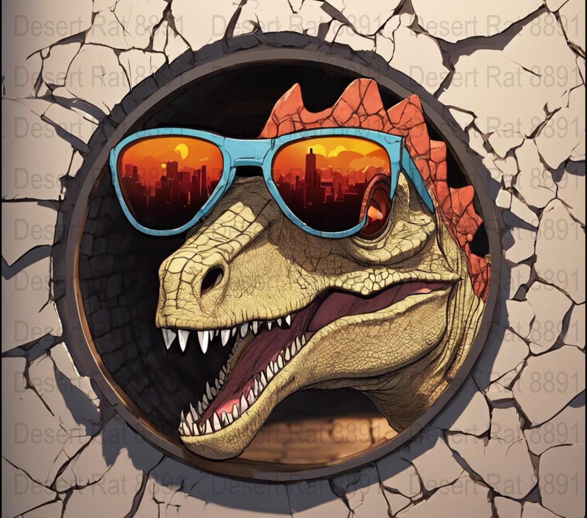Dino Tumbler Design, 3D Dinosaur Wrap (Digital Download