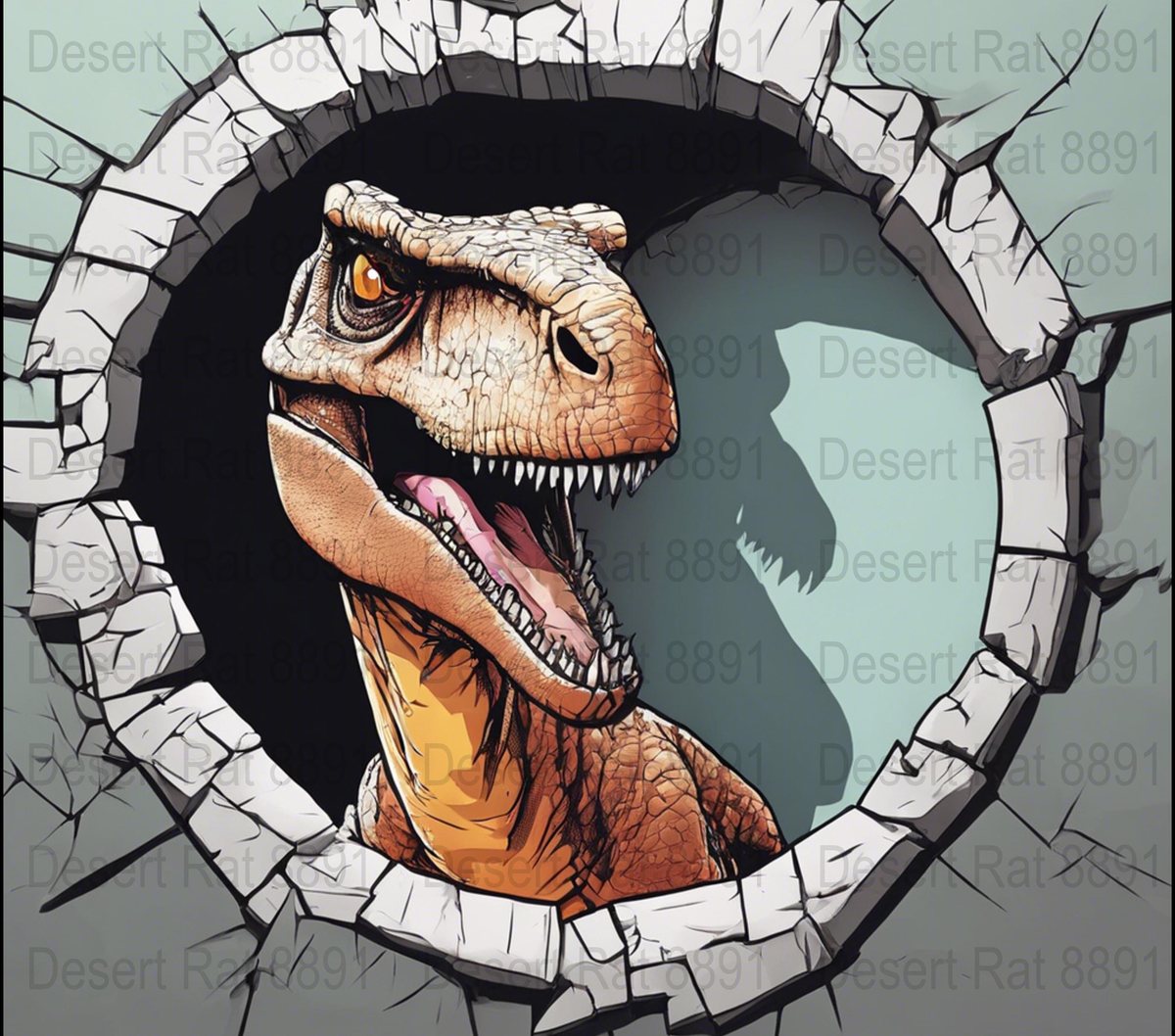 Dino 3D Tumbler Sublimation Design: Straight & Tapered Wrap (Digital Download)