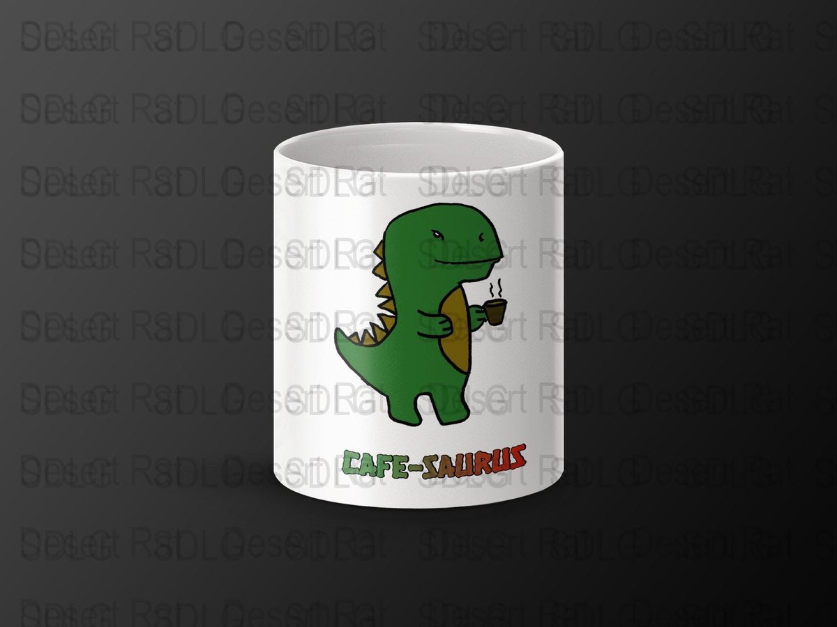 Cafe-Saurus Dinosaur Coffee Mug, Funny Gift