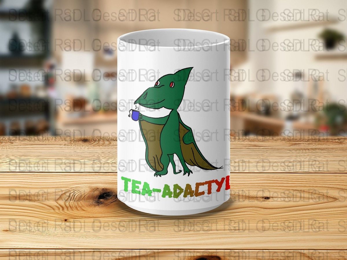 Tea-Adactyl Dinosaur Mug, Dragon Lover Gift