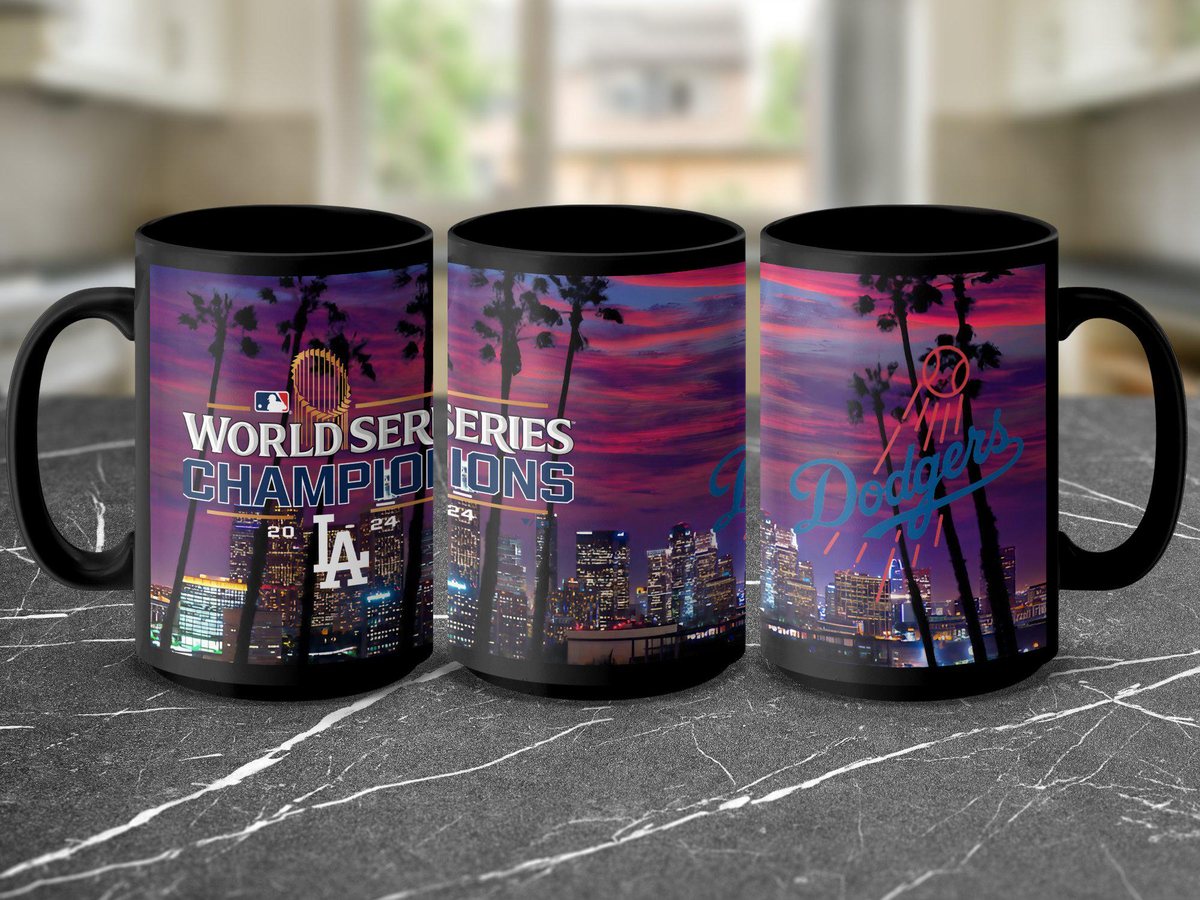 Dodgers 2024 World Series Champions Mug: LA Skyline Gift