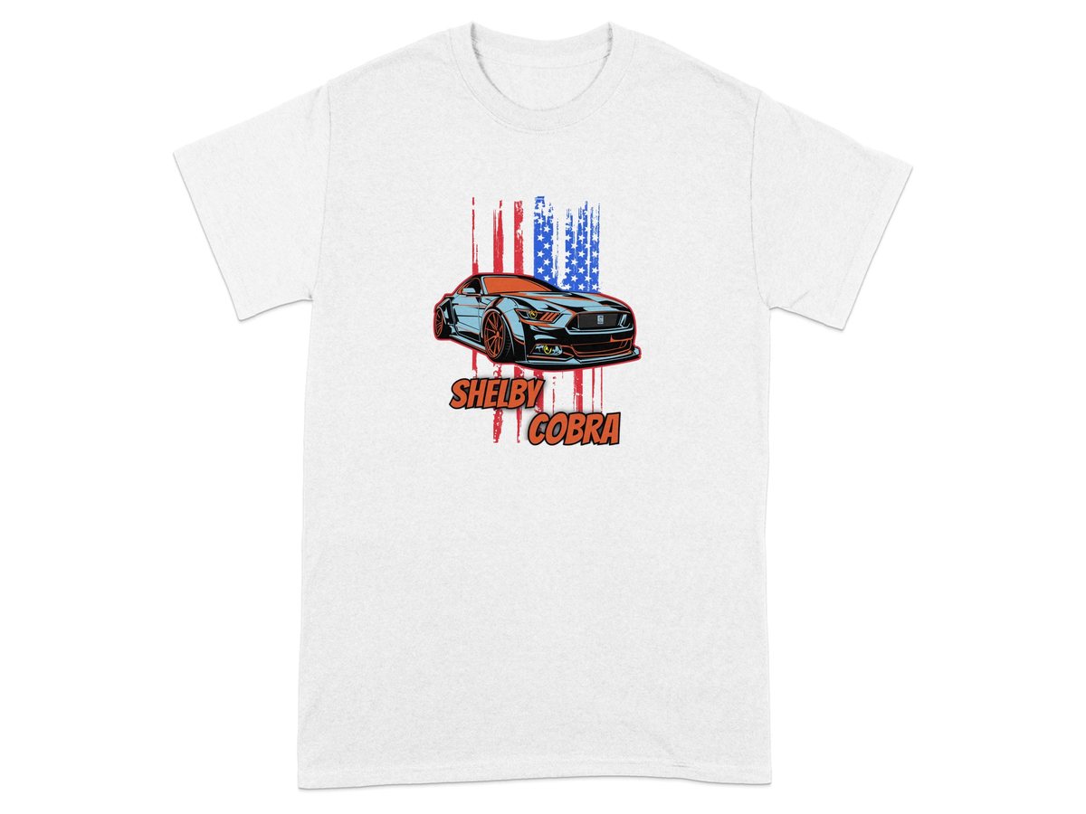 Shelby Cobra T-Shirt: American Muscle Car, Patriotic USA Flag Graphic