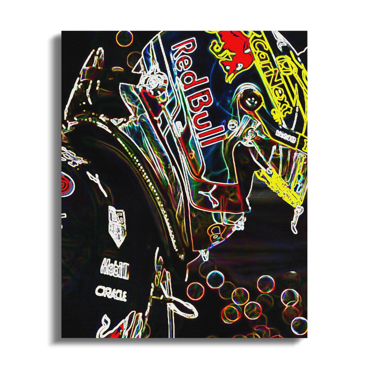 Formula 1 Neon Art Print: Max Verstappen, Racing Driver Portrait