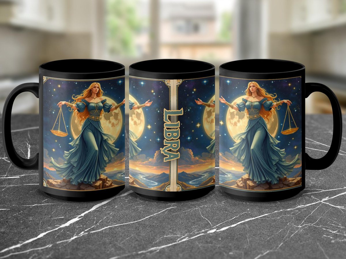 Libra Zodiac Mug: Celestial Horoscope Coffee Cup, Astrology Gift