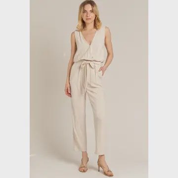 Sleeveless Jumpsuit W/ Belt