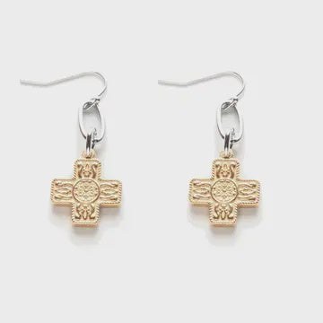 Malakoff Earrings with Cross Accent