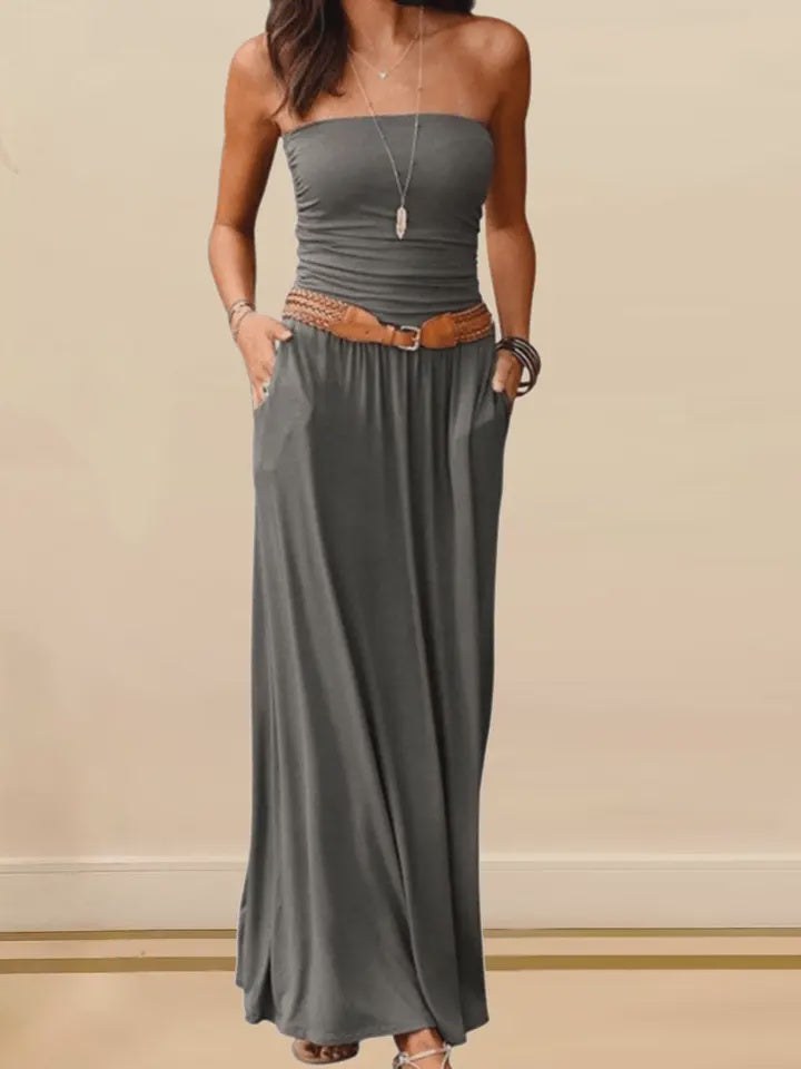 Strapless  Maxi Dresses GRAY