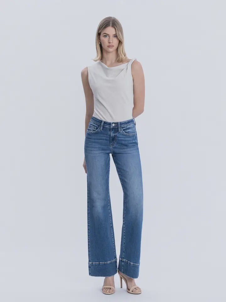 High Rise Trouser Hem Vintage Flare Jeans