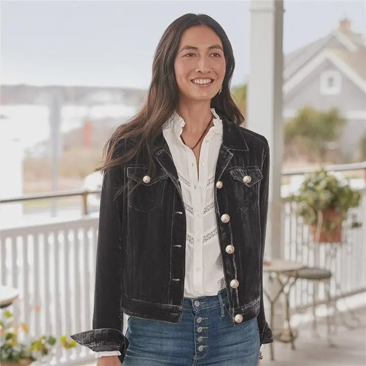 Velvet Black button up