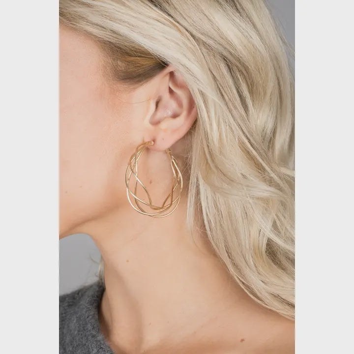 Mulit surface hoop earring
