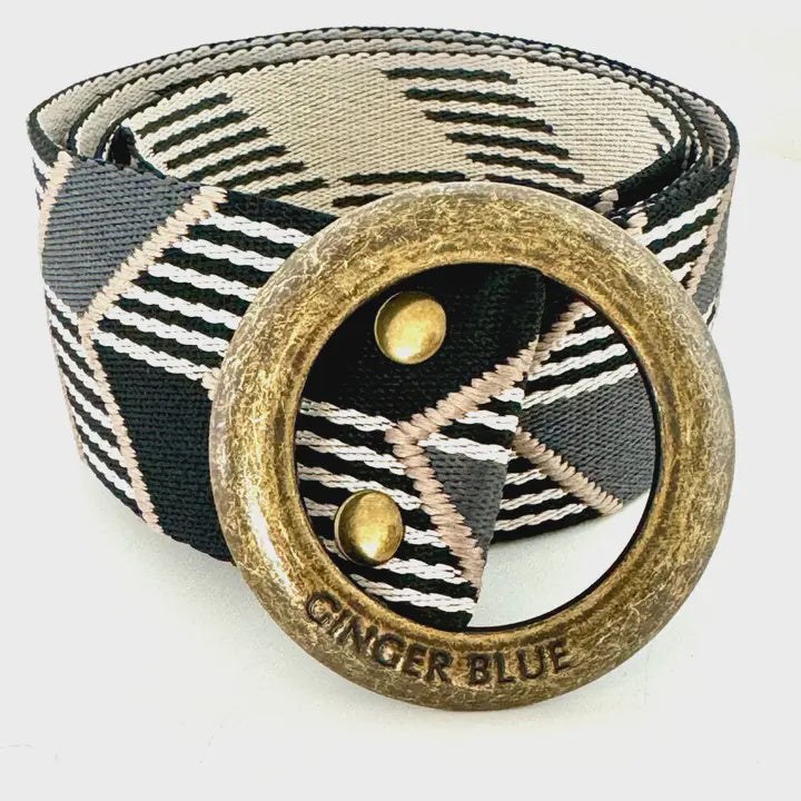 Modern Blk Ivory belt