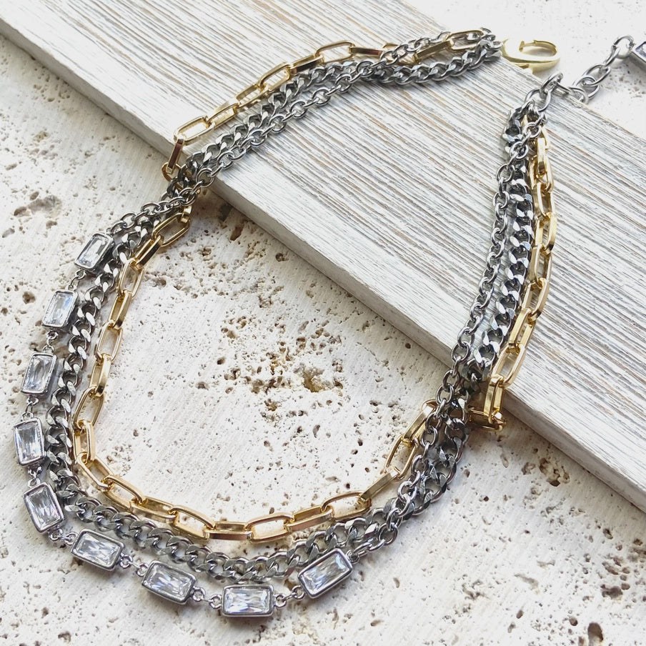 Mixed Metal Non Tarnishing Necklace