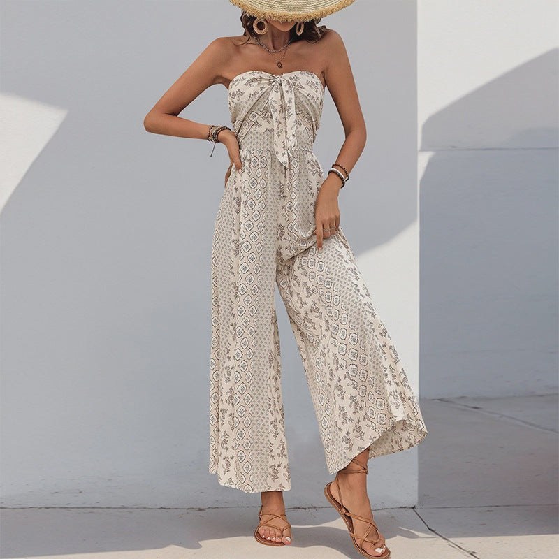 Paisley strapless jumpsuit