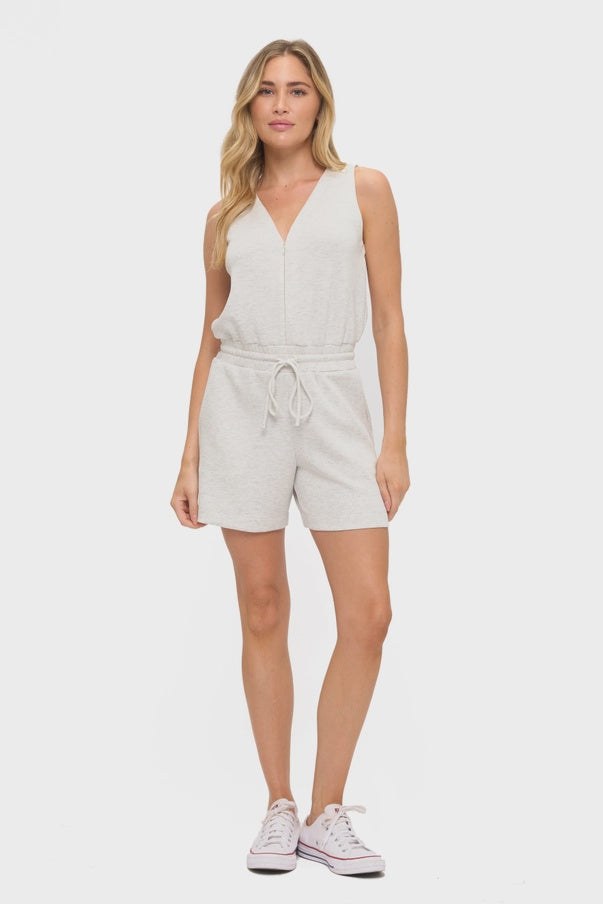 Scuba Romper Grey w zipper