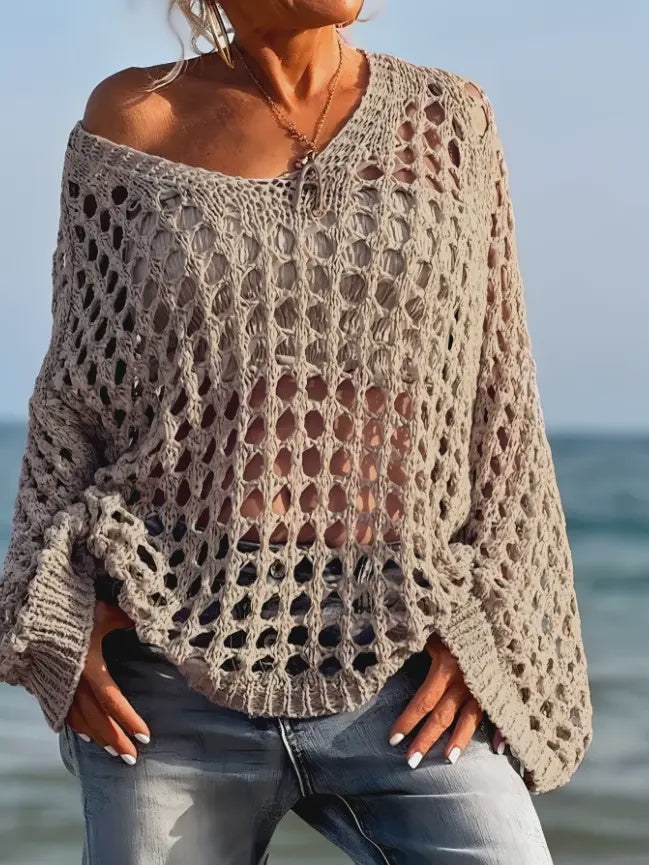 Openwork Sweater Beige