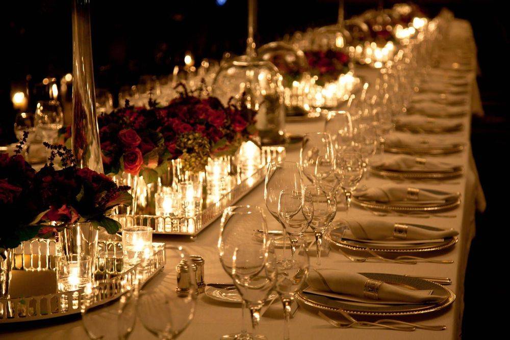 Candlelit reception tablescape