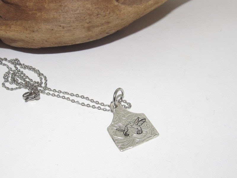 Sterling silver Humming bird necklace , personalized necklace pendant, bird necklace, western jewelry for her, pendant necklace