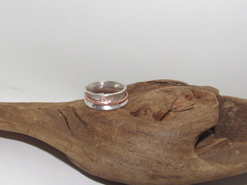 Sterling silver spinner ring, custom personalized jewelry, hand stamped jewelry for mom, Anniversary gift for mom, view 6