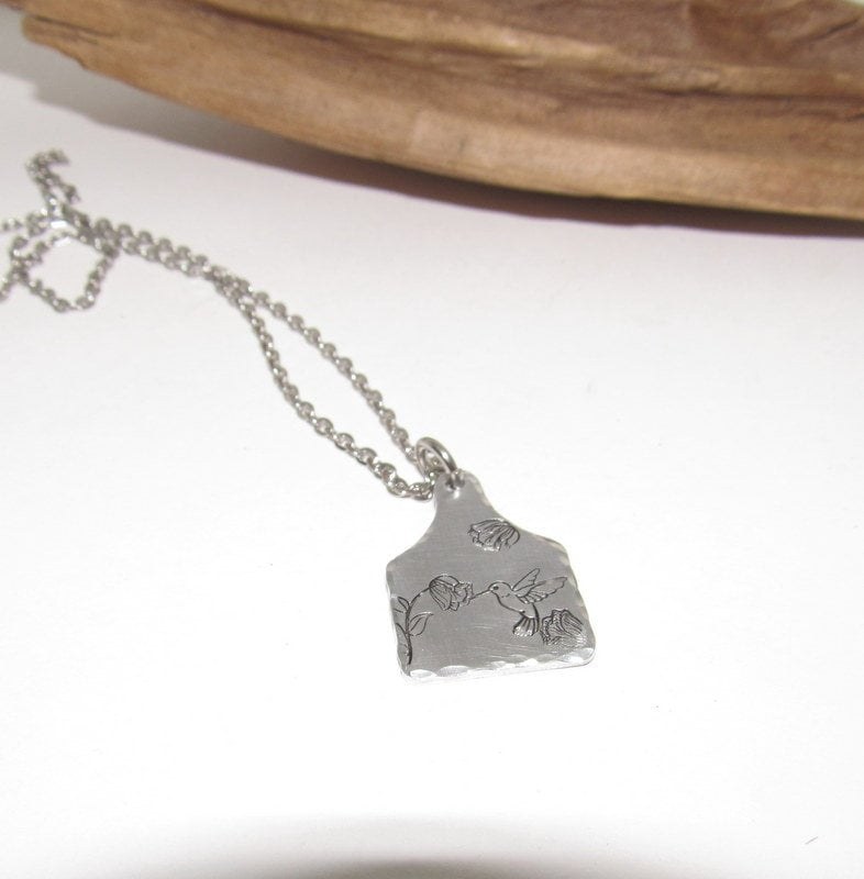 Sterling silver Humming bird necklace , personalized necklace pendant, bird necklace, western jewelry for her, pendant necklace, view 3