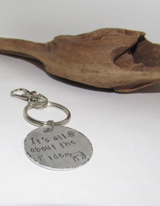 It is all about the ride keyring for horse lovers, gift for best friend, gift for dad or mom, horse rider gift, wester keyring, view 4