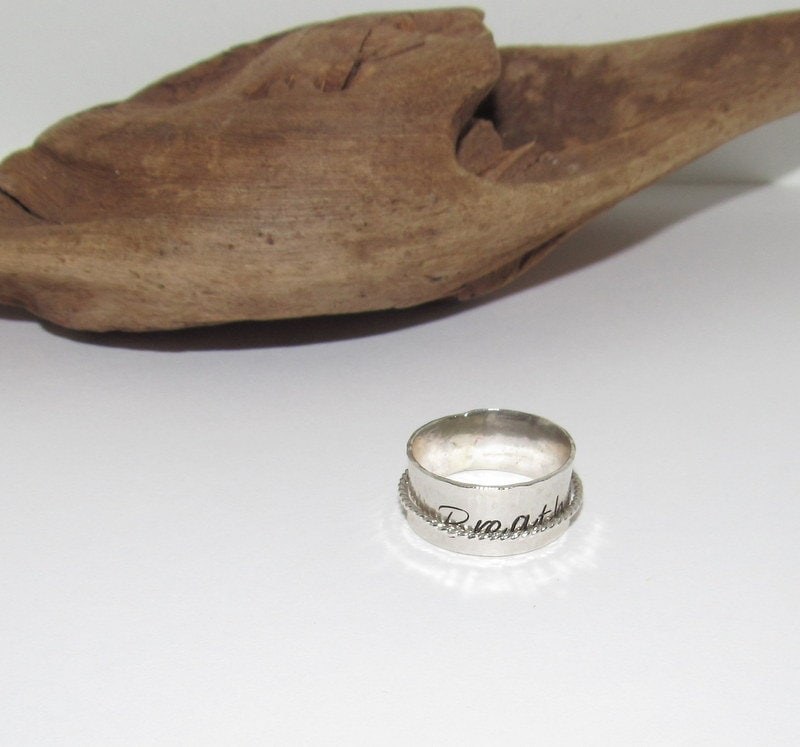 Breathe Sterling silver spinner ring, custom personalized jewelry, hand stamped jewelry for mom, Anniversary gift for mom, view 2