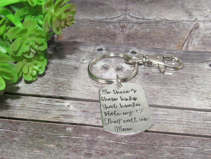Pewter So there's these kids that stole my heart they call or dad, Key ring with kids names, custom personalized hand stamped jewelry, view 7