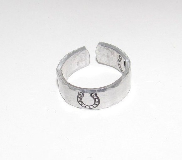 Horseshoe ring, Western theme Personalized Adjustable stamped ring, inspiration rings, adjustable silver ring, stamped jewelry, boho ring