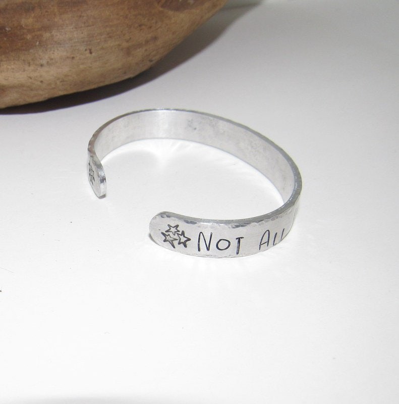 All who wander are not lost cuff bracelet, inspirational bracelet, custom hand stamped bracelet, best friend gift,, view 3