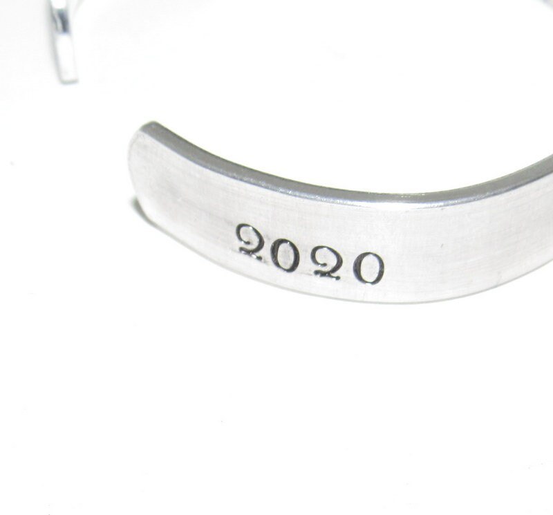 Cheerleader jewelry gift personalized with name and school , custom hand stamped jewelry,, handstamped jewelry, view 3