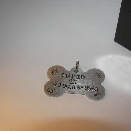 Pet Id tagPersonalized pet tag, hand stamped pet , dog id tag, Dog info tag, pet info tag, custom pet tag, custom stamped pet ID, view 4