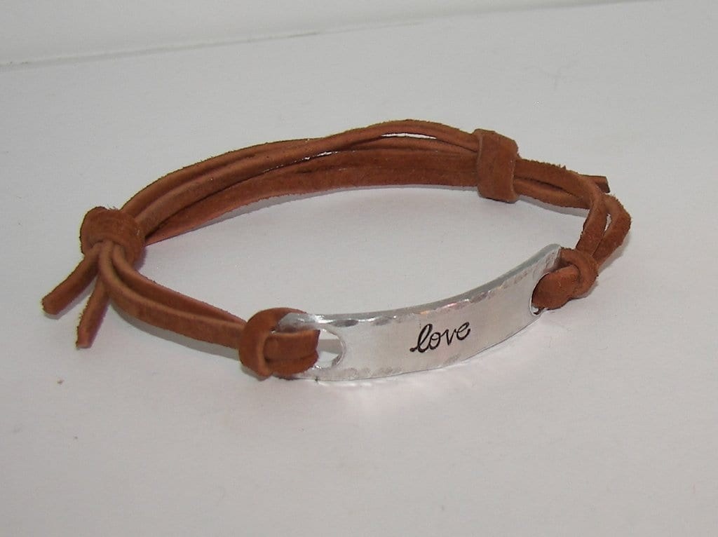 Love word bracelet, custom handstamped aluminum bar bracelet,personalized gift under 20-personalized, bracelets for women, view 3