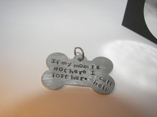 Pet Id tagPersonalized pet tag, hand stamped pet , dog id tag, Dog info tag, pet info tag, custom pet tag, custom stamped pet ID, view 4