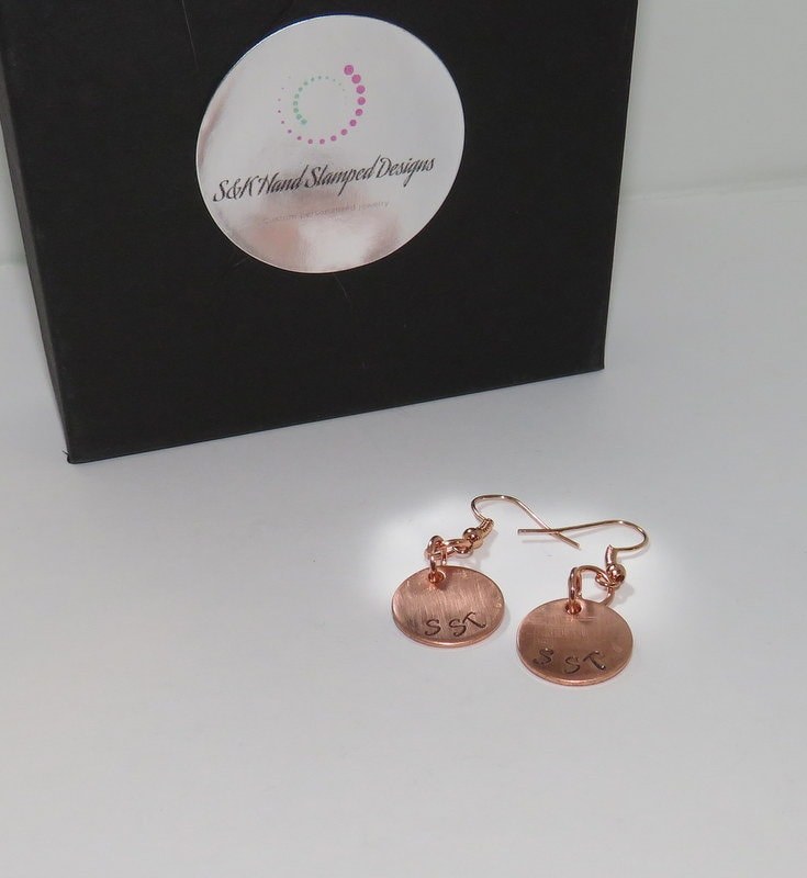 custom gold earrings for mom, personalized bridal earrings, hand stamped dangle drop earrings, handstamped jewelry, view 7