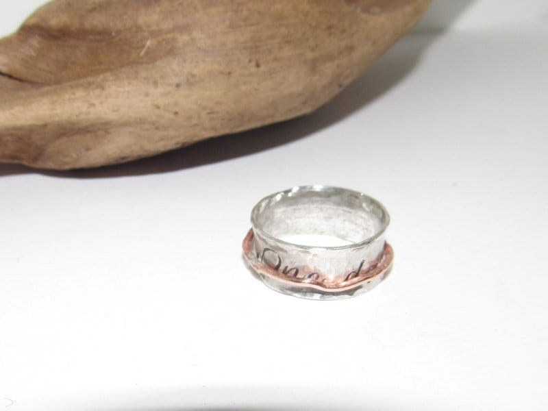 Sterling silver fidget ring, ring anxiety ring, Worry Ring for women , personalized fidget ring, custom silver ring, view 4