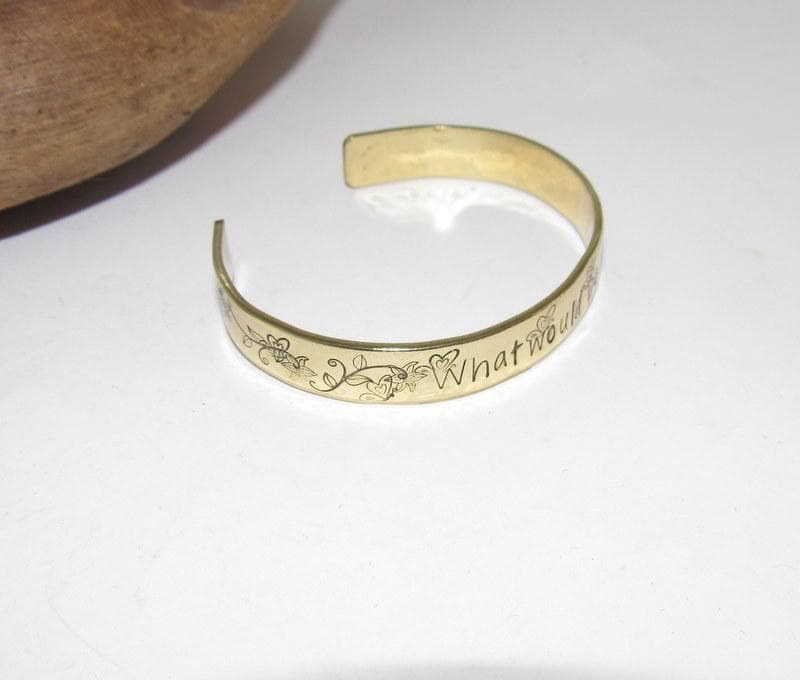Copper What would Dolly do cuff, country girl jewelry, custom stamped jewelry, personalized jewelry, brides maids gifts,, view 10