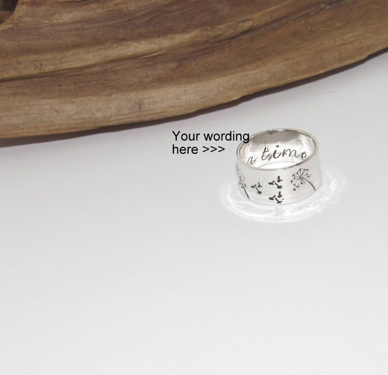 Sterling silver Breathe ring, secret message ring, thumb ring ,custom personalized jewelry, hand stamped jewelry for mom,, view 7