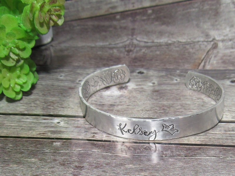 personalized cuff bracelet with your wording , custom hand stamped jewelry, customized jewelry, handstamped jewelry