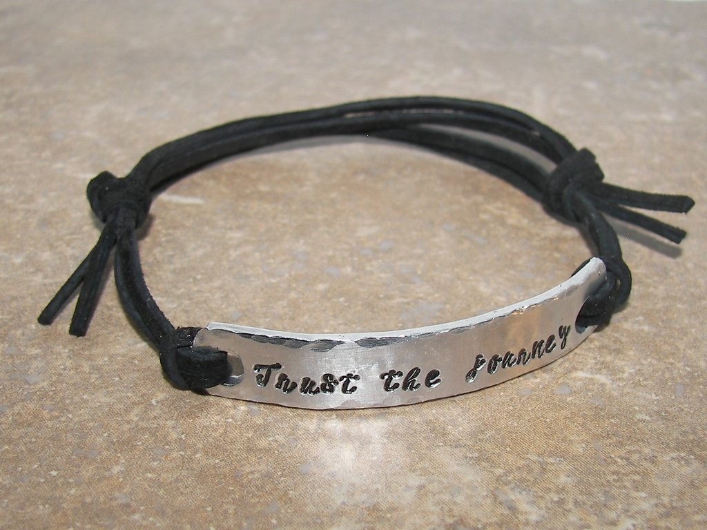 Trust the journey , Personalized bracelet for women, custom paracard bracelet,custom bracelet, personalized jewelry, handstamped jewelry, view 6