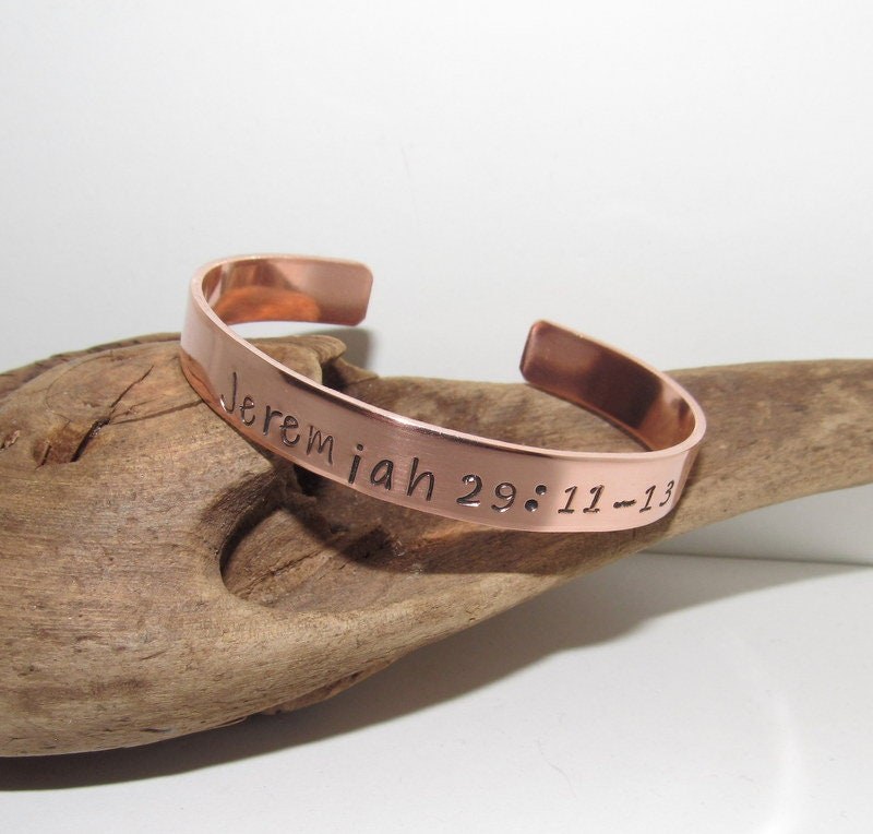 Jeremiah 29 11 cuff, affirmation jewelry, custom stamped jewelry, personalized jewelry, brides maids gifts,