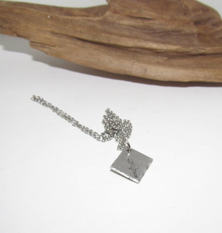 Ballerina dancer necklace for kids, kids necklace, recital gift for dancer, hand stamped jewelry, gift for daughter,, view 4
