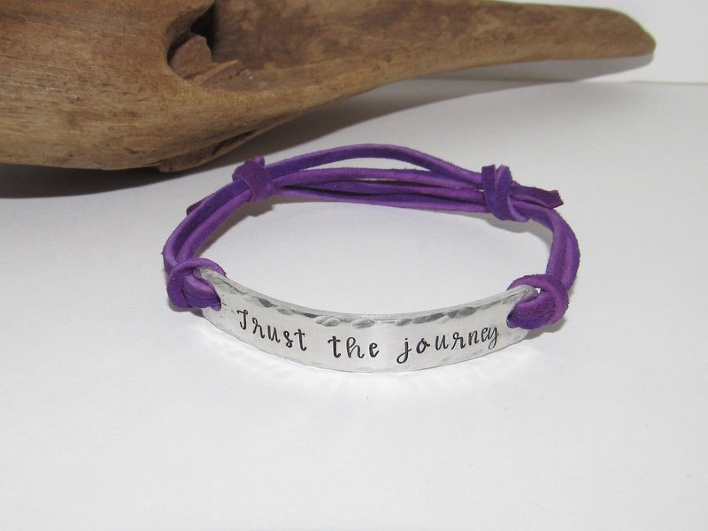 Trust the journey , Personalized bracelet for women, custom paracard bracelet,custom bracelet, personalized jewelry, handstamped jewelry